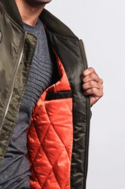 Patched Long Length MA-1 Bomber Jacket -Victorious JK757 OLV 5