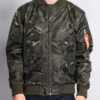 Lightweight Tonal Camo Bomber Flight Jacket -Victorious JK774 OLV 1