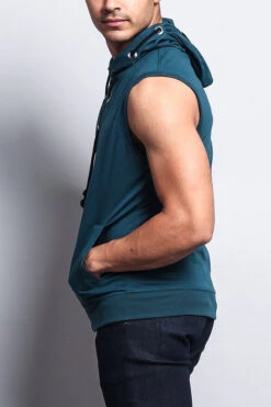 Eyelet Sleeveless Contrast Hoodie -Victorious SL888 3