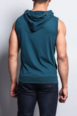 Eyelet Sleeveless Contrast Hoodie -Victorious SL888 4