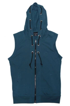Eyelet Sleeveless Contrast Hoodie -Victorious SL888 9