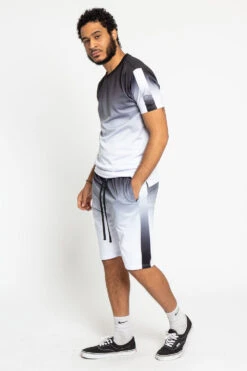 Gradient Ombre T-Shirt And Shorts Set -Victorious ST402 BLK 2