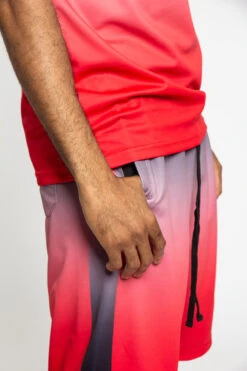 Gradient Ombre T-Shirt And Shorts Set -Victorious ST402 RED 5
