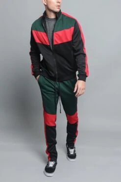 Tri Color Blocked Track Suit -Victorious ST553 GRN 5