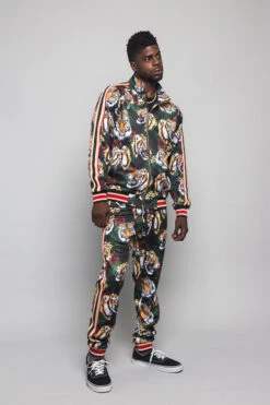 G Striped Tiger Track Suit Set -Victorious ST569 BLK 4
