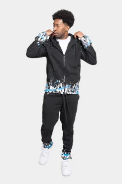 Paint Splatter Fleece Tracksuit -Victorious ST806 BSK 1