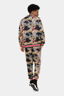 G Striped Floral Tiger Track Suit Set -Victorious ST808 BLK 4