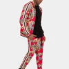 G Striped Floral Tiger Track Suit Set -Victorious ST808 RED 4