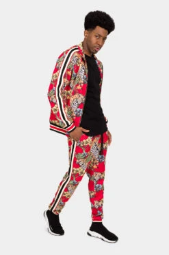 G Striped Floral Tiger Track Suit Set