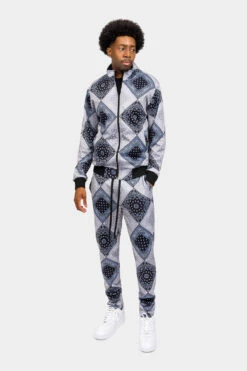 All Over Bandana Pattern Track Suit -Victorious ST867 BLK 5