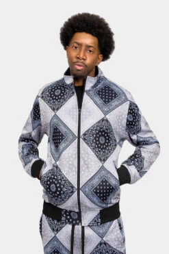 All Over Bandana Pattern Track Suit -Victorious ST867 BLK 6