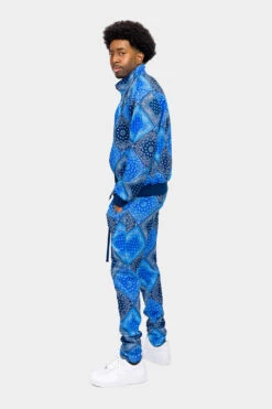 All Over Bandana Pattern Track Suit -Victorious ST867 NVY 2