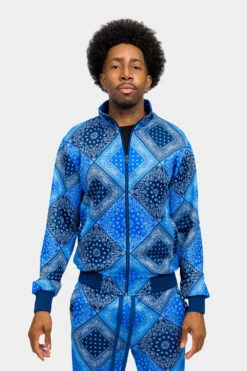 All Over Bandana Pattern Track Suit -Victorious ST867 NVY 6