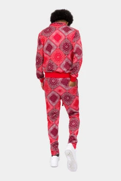 All Over Bandana Pattern Track Suit -Victorious ST867 RED 3
