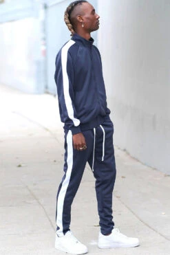 Essential Side Stripe Track Suit 25 Essential Side Stripe Track Suit -Victorious ST868 NVY 1