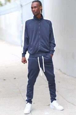 Essential Side Stripe Track Suit 24 Essential Side Stripe Track Suit -Victorious ST868 NVY 2