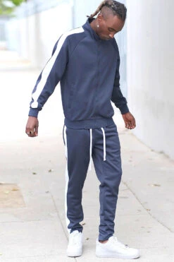 Essential Side Stripe Track Suit 26 Essential Side Stripe Track Suit -Victorious ST868 NVY 3