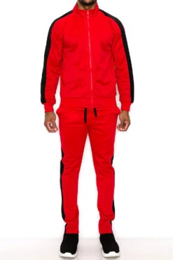 Essential Side Stripe Track Suit 27 Essential Side Stripe Track Suit -Victorious ST868 RED 1