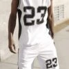 Men's Rhinestoned "23" Basketball Sets -Victorious ST882 WHITEBLACK 6
