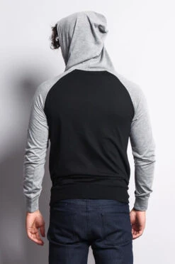 Men's Raglan Light Weight Zip Down Hoodie -Victorious TH864 BGY 7