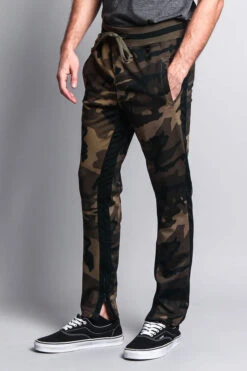 Men's Slim Fit Dual Stripe Track Pants -Victorious TR513 CAM 2