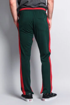 Men's Slim Fit Dual Stripe Track Pants -Victorious TR513 GRN 3