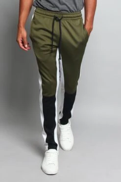 Men's Color Blocked Track Pants -Victorious TR523 OLV 5