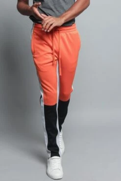 Men's Color Blocked Track Pants -Victorious TR523 ORG 1