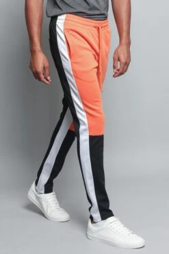 Men's Color Blocked Track Pants -Victorious TR523 ORG 4