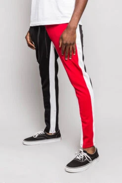 Two Tone Color Blocked Track Pants -Victorious TR544 RDB 2