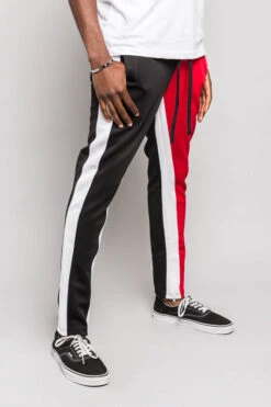 Two Tone Color Blocked Track Pants -Victorious TR544 RDB 4