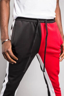 Two Tone Color Blocked Track Pants -Victorious TR544 RDB 5