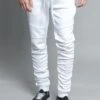Scrunched Skinny Fit Track Pants -Victorious TR547 WHT 1