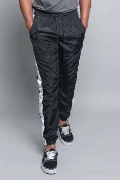 Striped Windbreaker Track Pants 32 Striped Windbreaker Track Pants -Victorious TR573 BLK 1