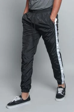 Striped Windbreaker Track Pants 33 Striped Windbreaker Track Pants -Victorious TR573 BLK 2