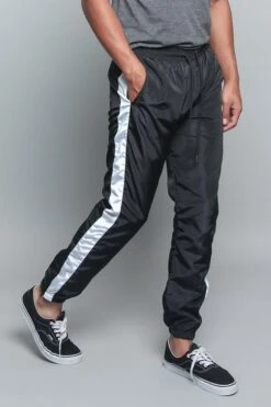 Striped Windbreaker Track Pants 35 Striped Windbreaker Track Pants -Victorious TR573 BLK 4