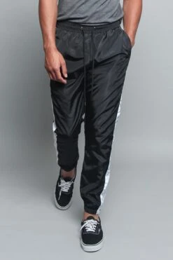 Striped Windbreaker Track Pants 36 Striped Windbreaker Track Pants -Victorious TR573 BLK 5