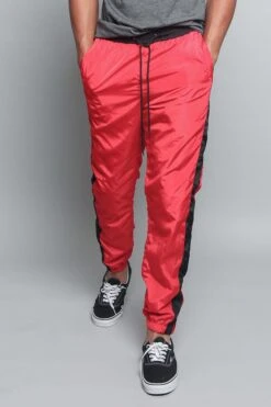 Striped Windbreaker Track Pants 27 Striped Windbreaker Track Pants -Victorious TR573 RED 1