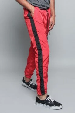 Striped Windbreaker Track Pants 30 Striped Windbreaker Track Pants -Victorious TR573 RED 4