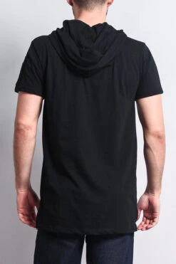 Hooded MA-1 Bomber Flight Style T-Shirt -Victorious TS7019 BLK 3