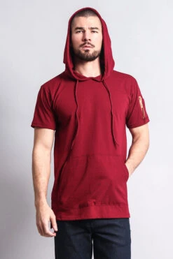 Hooded MA-1 Bomber Flight Style T-Shirt -Victorious TS7019 BRG 5