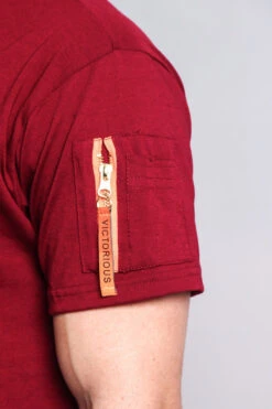 Hooded MA-1 Bomber Flight Style T-Shirt -Victorious TS7019 BRG 8