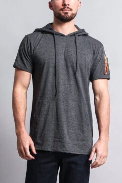 Hooded MA-1 Bomber Flight Style T-Shirt -Victorious TS7019 CHC 1