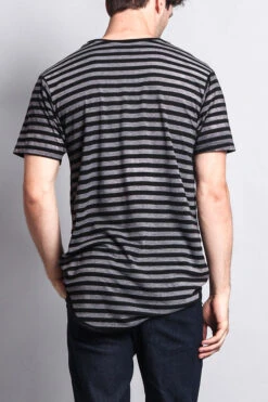 Mineral Wash Stripe T-Shirt -Victorious TS7050 BLK 3