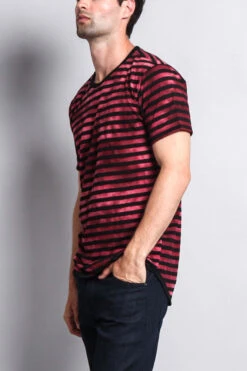Mineral Wash Stripe T-Shirt -Victorious TS7050 BRG 2