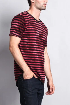 Mineral Wash Stripe T-Shirt -Victorious TS7050 BRG 4
