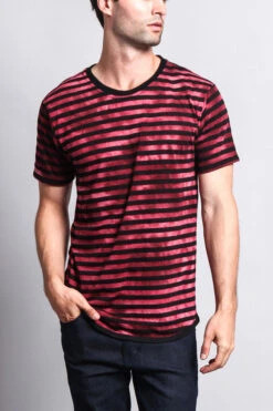 Mineral Wash Stripe T-Shirt -Victorious TS7050 BRG 5