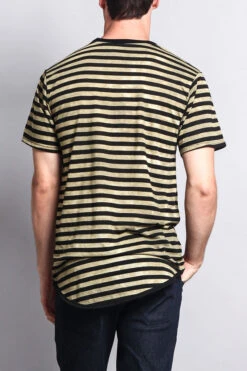 Mineral Wash Stripe T-Shirt -Victorious TS7050 OLV 3