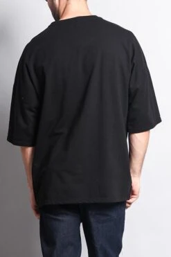 Men's Basic Overly Over Sized T-Shirt -Victorious TS7051 BLK 3