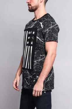 Metallic American Flag Marble Print T-Shirt -Victorious TS7053 BLS 2